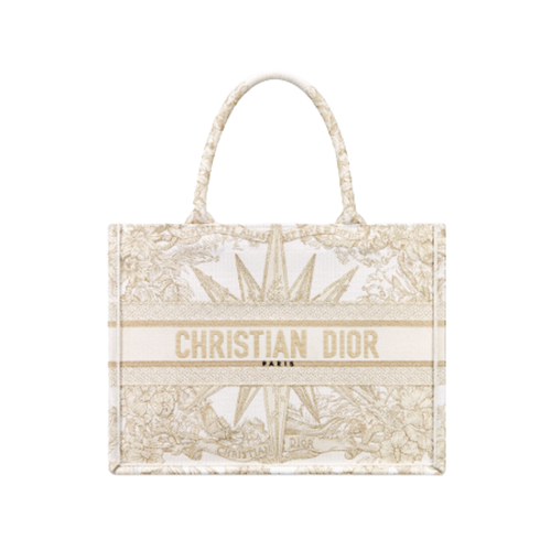 [스페셜오더]DIOR-M1296 디올 화이트 Reve d Infini 자수 & 골드 톤 메탈릭 스레드 BOOK TOTE 미디엄 백 36CM