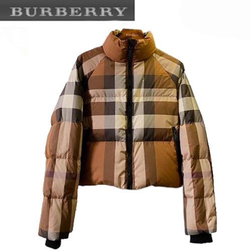 BURBERRY-111210 버버리 브라운 체크 무늬 패딩 여성용