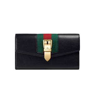 [스페셜오더]GUCCI-476084 1060 구찌 Gucci Sylvie 가죽 장지갑 블랙