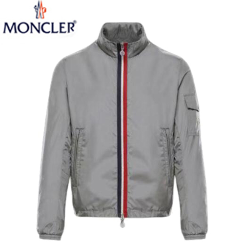 MONCLER-10067 몽클레어 그레이 스트라이프 장식 바람막이 후드 재킷 남성용