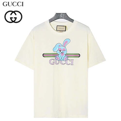 GUCCI-041610 구찌 아이보리 프린트 장식 티셔츠 남여공용