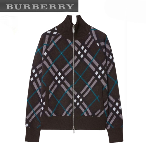 BURBERRY-80950831 버버리 스너그 체크 울 블렌드 트랙 재킷 여성용