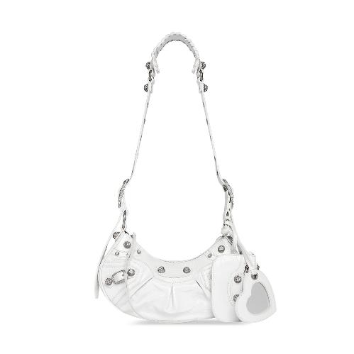 [스페셜오더]BALENCIAGA-671309 발렌시아가 화이트 라인스톤 LE CAGOLE XS 숄더 백