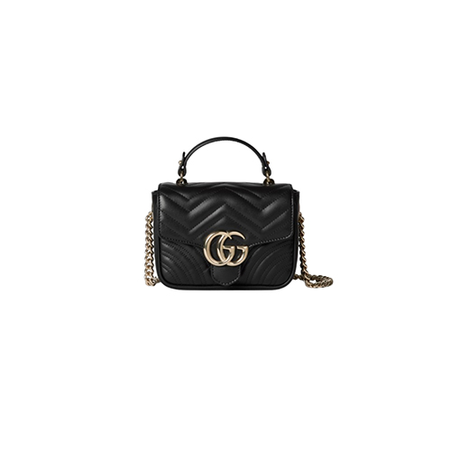 [스페셜오더]GUCCI-811238 1000 구찌 블랙 GG 마몽 미니 탑 핸들백