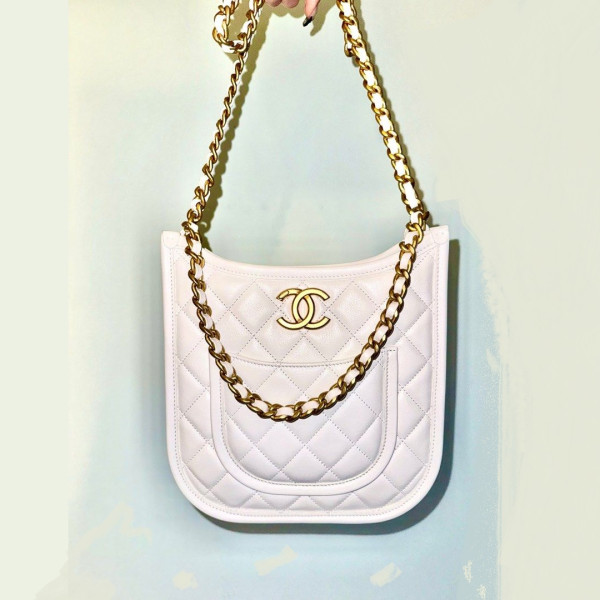 [스페셜오더]CHANEL-AS4532 샤넬 24P 화이트 카프스킨 샤블린 호보백 22cm