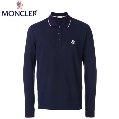 MONCLER-092613 몽클레어 네이비 코튼 긴팔 폴로 티셔츠 남성용