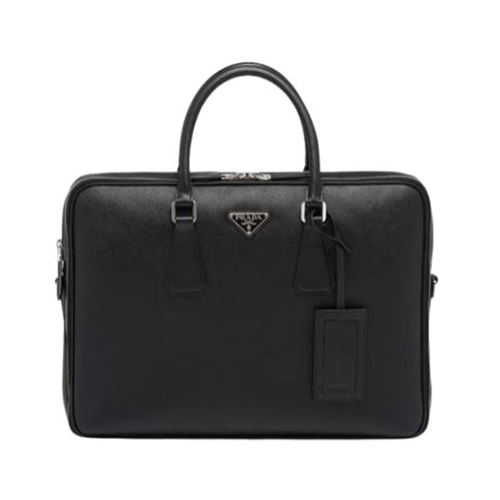 [스페셜오더]PRADA-2VE022 프라다 블랙 사피아노 가죽 브리프케이스