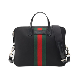 GUCCI-387102 구찌 슬림형 web 밴드 캔버스 서류 가방 블랙