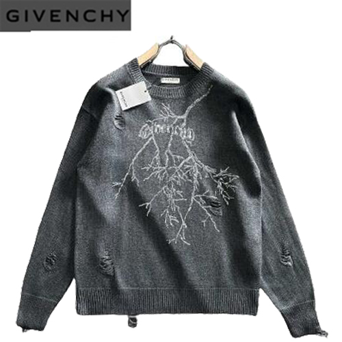 GIVENCHY-011415 지방시 그레이 시퀸 장식 스웨터 남성용