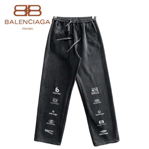 BALENCIAGA-09028 발렌시아가 다크 그레이 아플리케 장식 스웨트팬츠 남성용