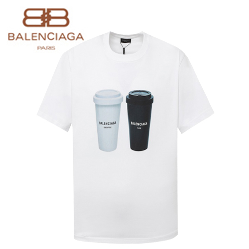 BALENCIAGA-070615 발렌시아가 화이트 프린트 장식 티셔츠 남여공용