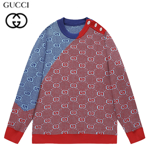 GUCCI-012415 구찌 블루/레드 니트 코튼 GG 스웨터 남여공용