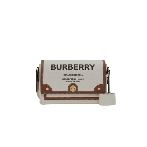 [스페셜오더]BURBERRY-80302491 버버리 화이트/탠 호스페리 프린트 캔버스 노트 크로스바디 백