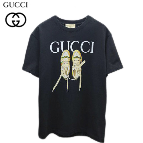 GUCCI-070615 구찌 블랙 스니커즈 프린트 장식 티셔츠 남성용