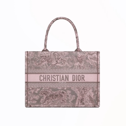 [스페셜오더]DIOR-M1296 디올 그레이&핑크 Toile de Jouy Reverse 자수 BOOK TOTE 미디엄 백 36cm