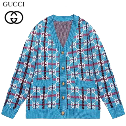 GUCCI-012418 구찌 블루 GG 체크 무늬 가디건 남여공용