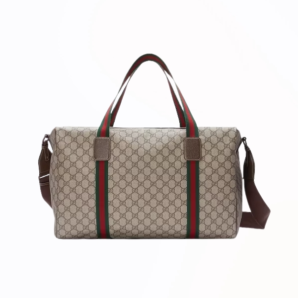 [스페셜오더]GUCCI-758664 9768 구찌 베이지/에보니 소프트 GG 웹 라지 더플백 45cm