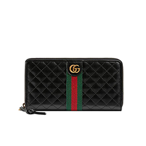 [스페셜오더]GUCCI-536450 1060 구찌 블랙 퀼트 가죽 더블 G 장식 지퍼 지갑