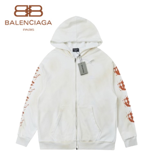 BALENCIAGA-08301 발렌시아가 화이트 프린트 장식 후드 재킷 남여공용