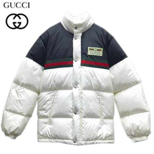 GUCCI-10091 구찌 화이트/블랙 Web 스트라이프 장식 패딩 남성용