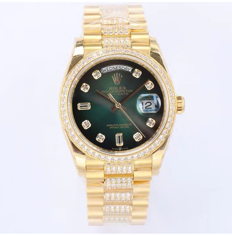 [TW Factory][스페셜오더]ROLEX-228239 롤렉스 데이-데이트 다이아 스틸 그린다이얼  페이크시계 40mm