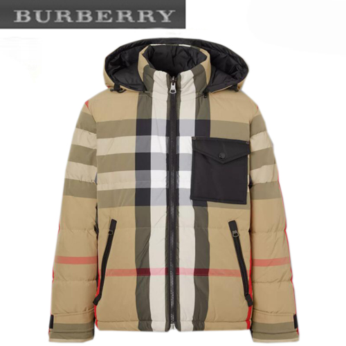 BURBERRY-80642911 버버리 리버시블 체크 나일론 후드 퍼퍼 재킷 남여공용