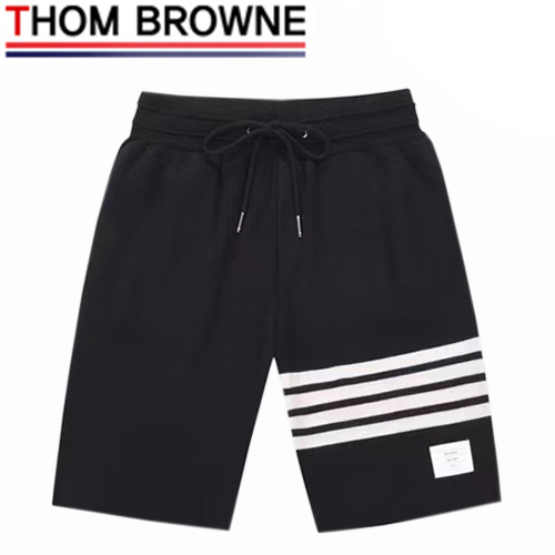 THOM BROWNE-05049 톰 브라운 블랙 코튼 스트라이프 장식 스웨트쇼츠 남여공용