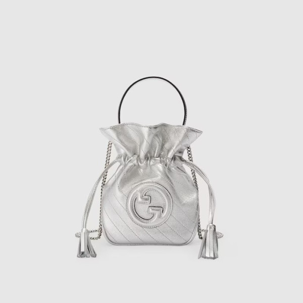 [스페셜오더]GUCCI-760313 구찌 실버 메탈릭 블론디 미니 버킷백 15cm