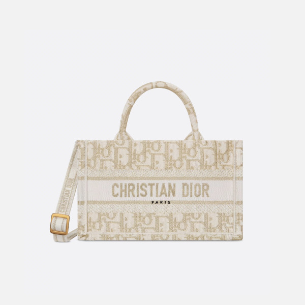 [스페셜오더]DIOR-디올 골드톤 Oblique 자수 Book Tote 미니 백 21.5cm - S5573CTQR_M981