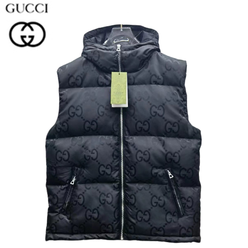 GUCCI-10162 구찌 블랙 더블 G 나일론 패딩 조끼 남성용