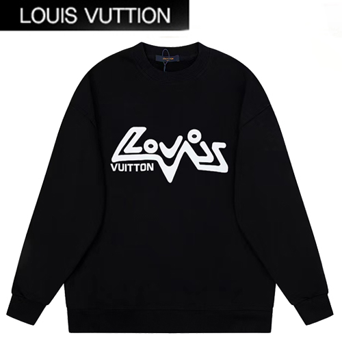 LOUIS VUITTON-08232 루이비통 블랙 프린트 장식 스웨트셔츠 남성용