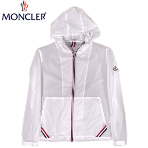 MONCLER-08062 몽클레어 화이트 스트라이프 장식 바람막이 후드 재킷 남여공용