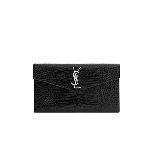 [스페셜오더]SAINT LAURENT-565739 생 로랑 블랙 크로커다일 송아지 가죽 업타운 파우치