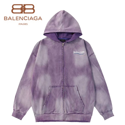 BALENCIAGA-09033 발렌시아가 퍼플 아플리케 장식 워싱 빈티지 후드 재킷 남여공용