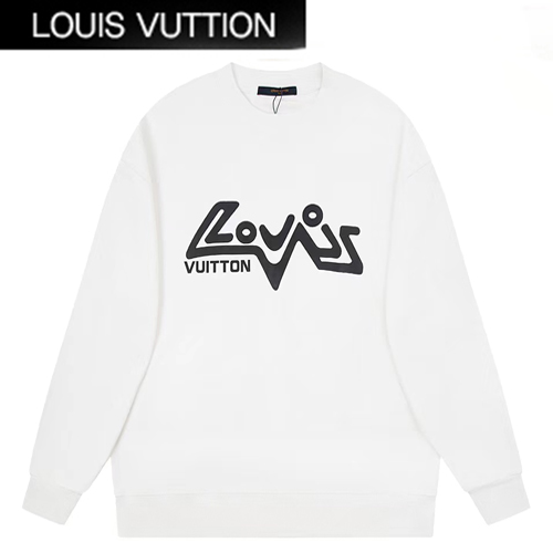 LOUIS VUITTON-08233 루이비통 화이트 프린트 장식 스웨트셔츠 남성용