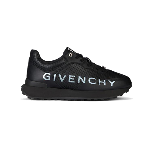 GIVENCHY-BH005CH 지방시 블랙 퍼포레이티드 가죽 GIV 러너 스니커즈 남성용