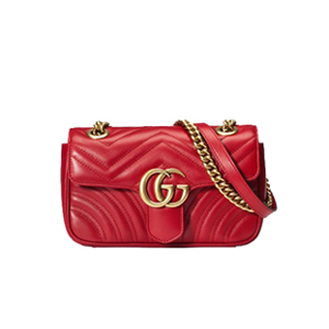 [스페셜오더]GUCCI-446744 6433 구찌 GG Marmont 미니 소프트 스트럭처드 체인 숄더백 레드