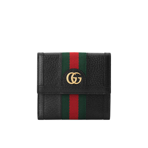 [스페셜오더]GUCCI-523173 1060 구찌 오피디아 블랙 가죽 플랩 지갑