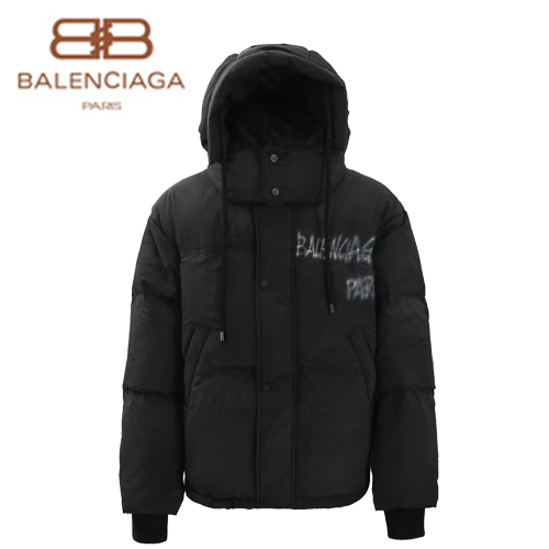 BALENCIAGA-11014 발렌시아가 블랙 프린트 장식 빈티지 패딩 남여공용