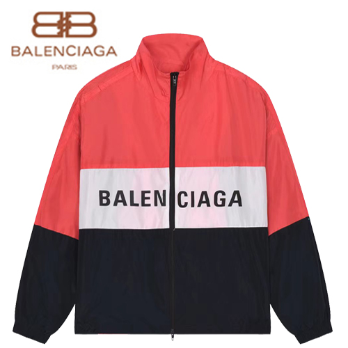 BALENCIAGA-09075 발렌시아가 레드 프린트 장식 바람막이 재킷 남여공용