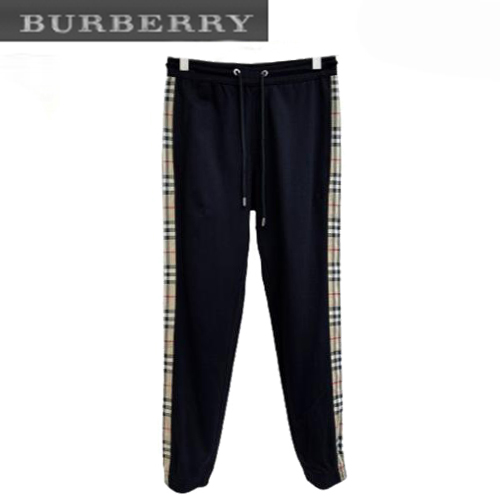 BURBERRY-03285 버버리 블랙 체크 무늬 장식 스웨트팬츠 남성용