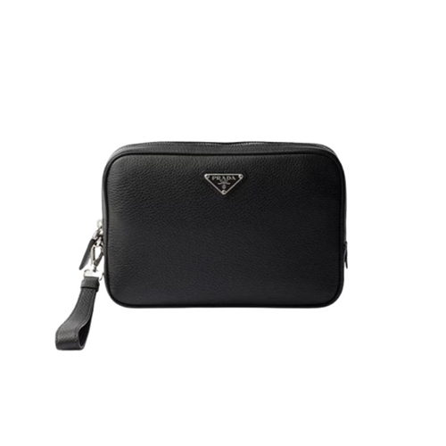 [스페셜오더]PRADA-2VF017 프라다 블랙 송아지 가죽 파우치