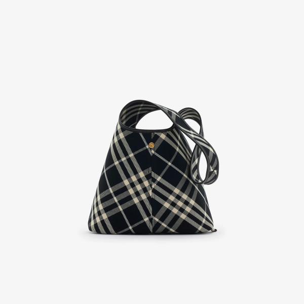 [스페셜오더]Burberry-버버리 블랙 코튼 체크 스몰 숄더 백 26.5cm - 80946791