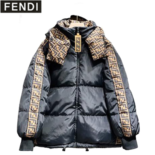 FENDI-12063 펜디 블랙 나일론 FF 양면 패딩 여성용