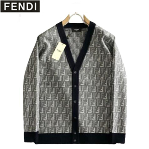 FENDI-01056 펜디 그레이 FF 니트 코튼 가디건 남성용