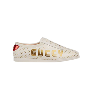 GUCCI-519718 9068 구찌 화이트 가죽 파라체르 Guccy 프린트 스니커즈