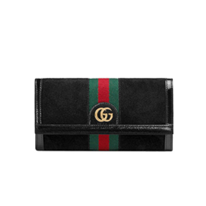 GUCCI-523153 1060 구찌 오피디아 블랙 스웨이드 가죽 장지갑 