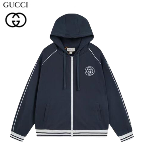 GUCCI-09246 구찌 네이비 GG 아플리케 장식 후드 재킷 남여공용