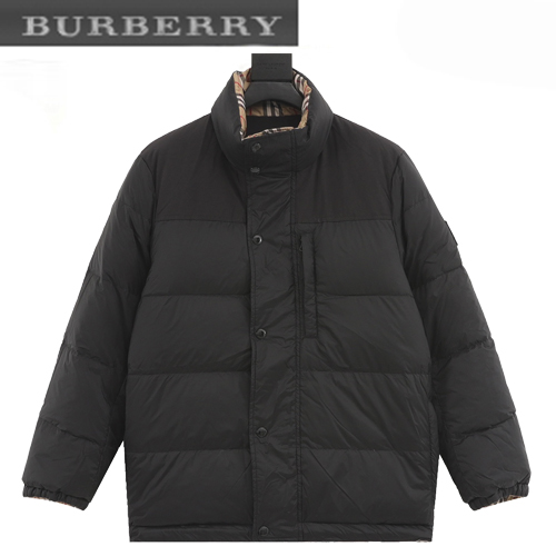 BURBERRY-12078 버버리 블랙 체크 무늬 양면 패딩 남성용