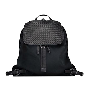 [스페셜오더]BOTTEGA VENETA-409595 보테가 베네타 네로 테크니컬 캔버스 인트레치아토 카프 백팩